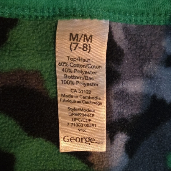 George Merry Rex Mas Green Long Sleeve Tee with Festive Dinosaur Size M (7-8) - Picture 2 of 2